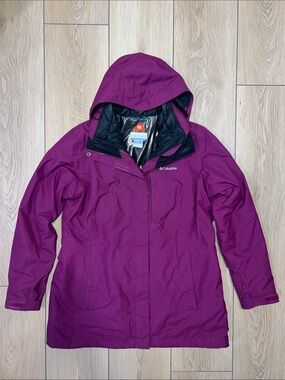 Columbia Women's Magenta Hooded Waterproof Ski Jacket